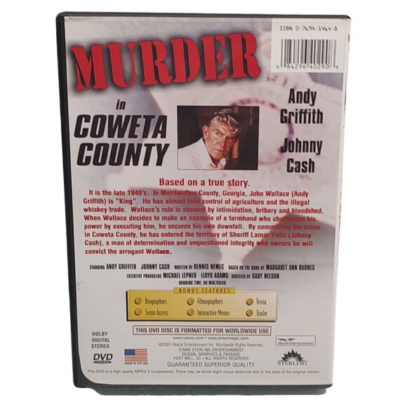 Vntg 2001 Murder In Coweta County DVD Andy Griffith Johnny C. True Life Stories - Picture 2 of 8